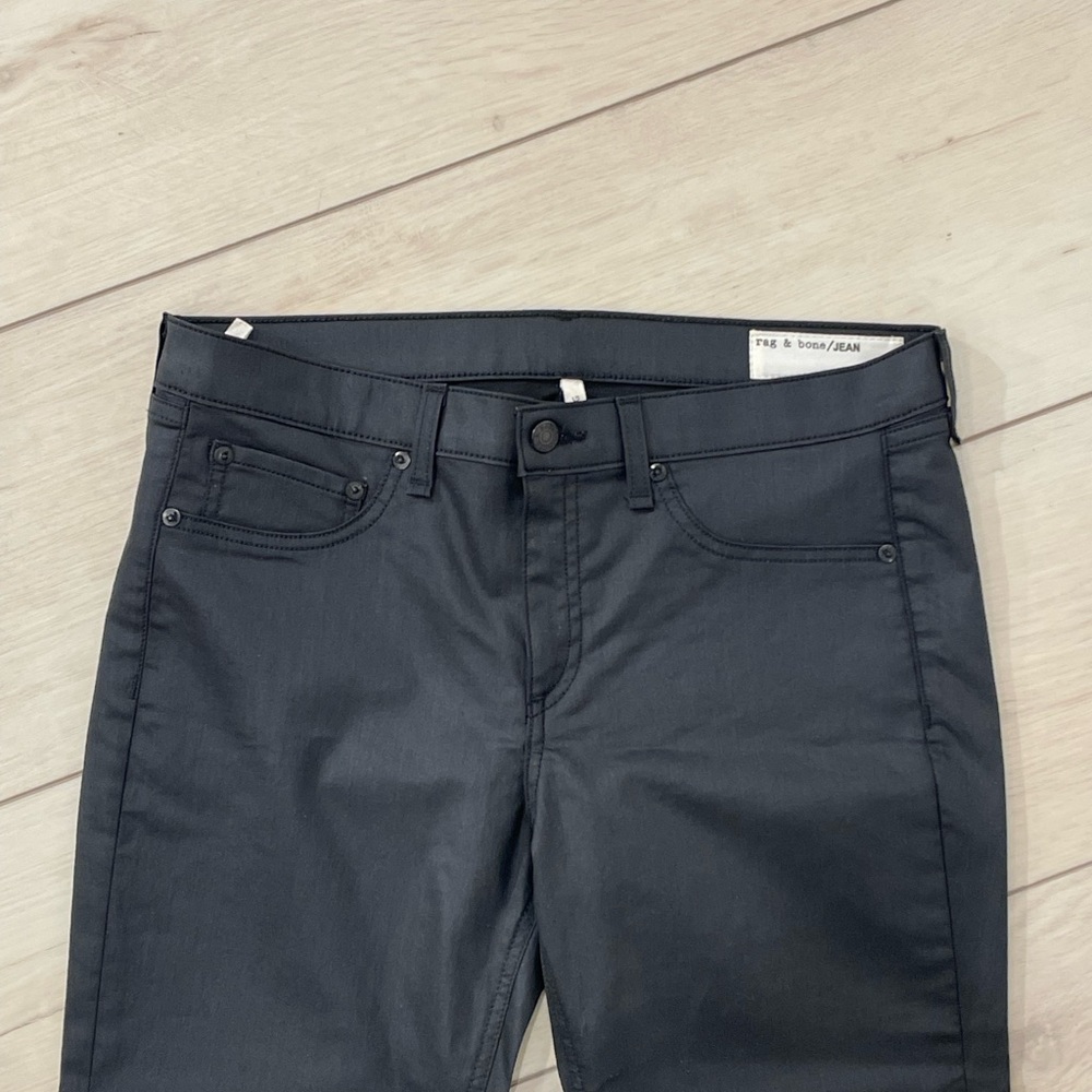 Rag & Bone Black Skinny Coated Jeans Modern Fit